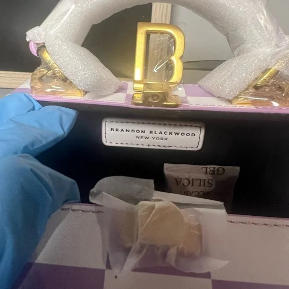 Brandon Blackwood mini purple check print Kendrick trunk - Picture 12 of 12